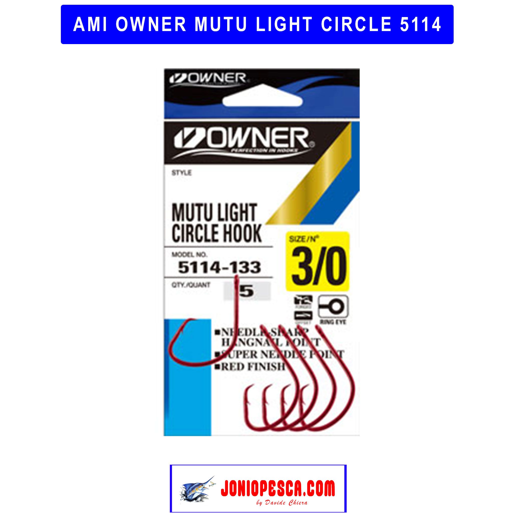 Owner Mutu Light Offset Circle Hook 5114 Black Finish