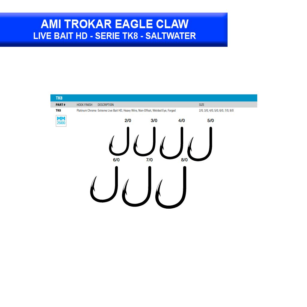 EAGLE CLAW TROKAR TK8R LIVEBAIT HOOK - Leadertec