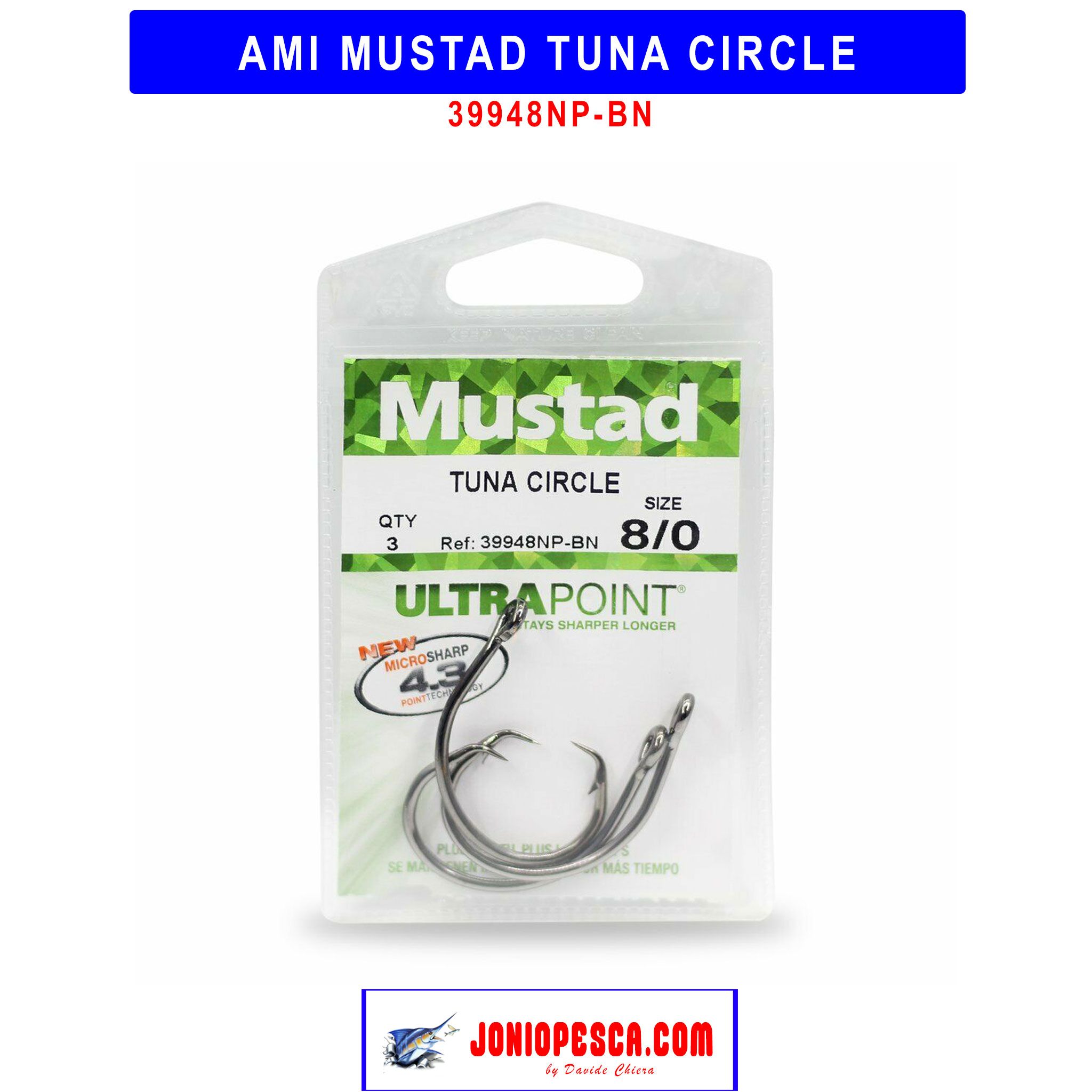 Mustad Demon Perfect Offset Circle Hook 1X Strong 39940NP-BN
