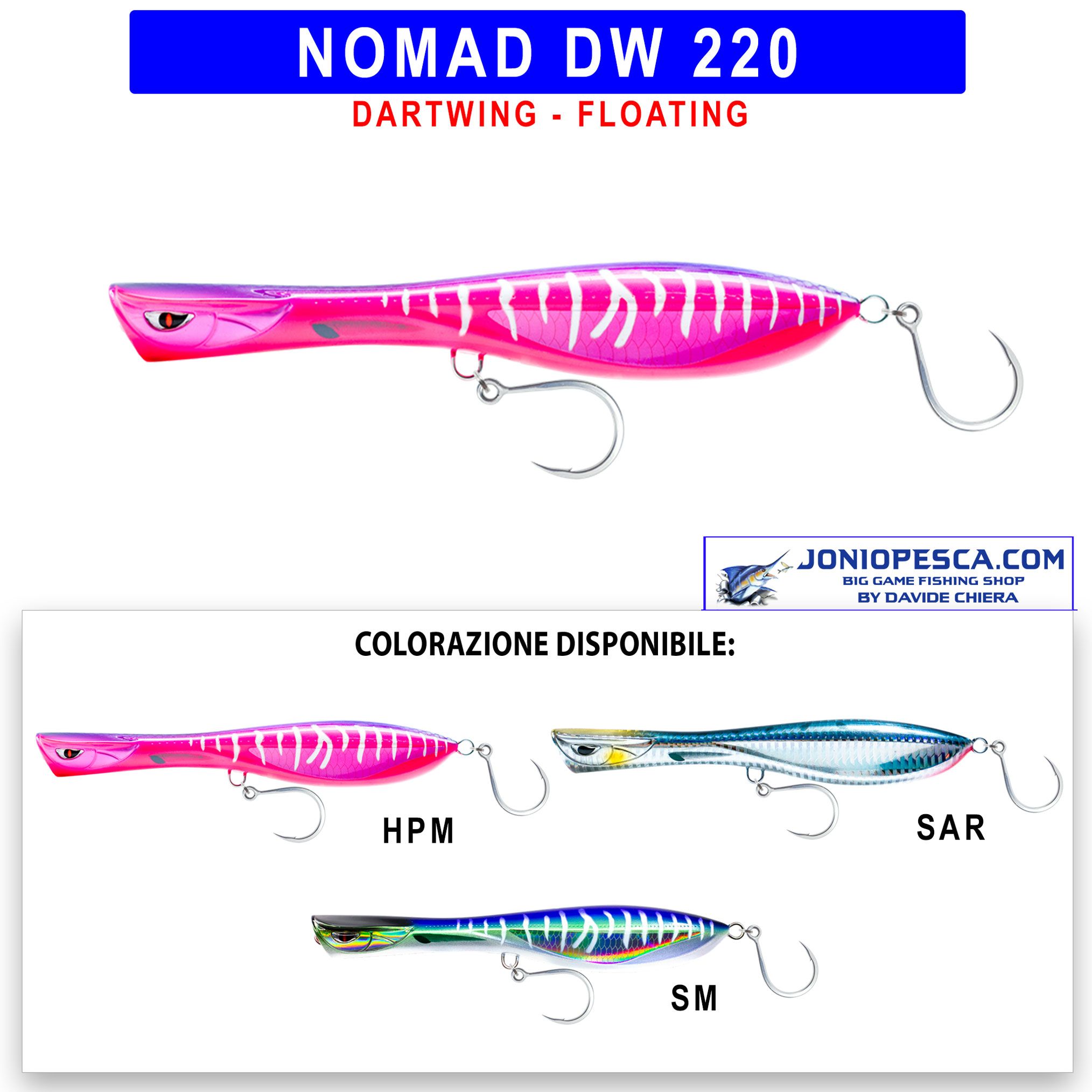 ARTIFICIALE NOMAD TACKLE DARTWING FLOATING 220 - Jonio Pesca